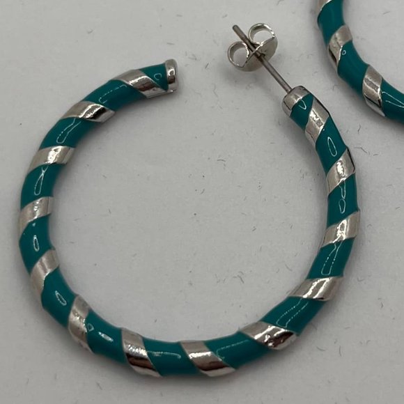 Melania Clara/By Alexa Rae Aruba Silver Hoop Earrings - Picture 2 of 2